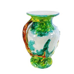 Load image into Gallery viewer, Vase Hand Painted Italian Style House 3D Trees Raised Relief Numbered 7&quot;
