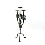 Load image into Gallery viewer, Candelabra Pillar Candle Stand Metal 3 Candle Holder plates 16&quot;

