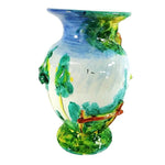 Load image into Gallery viewer, Vase Hand Painted Italian Style House 3D Trees Raised Relief Numbered 7&quot;
