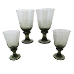 Load image into Gallery viewer, Libby Water Goblets 4 pc set Nova Black Glass Stemware 7&quot; H Vintage
