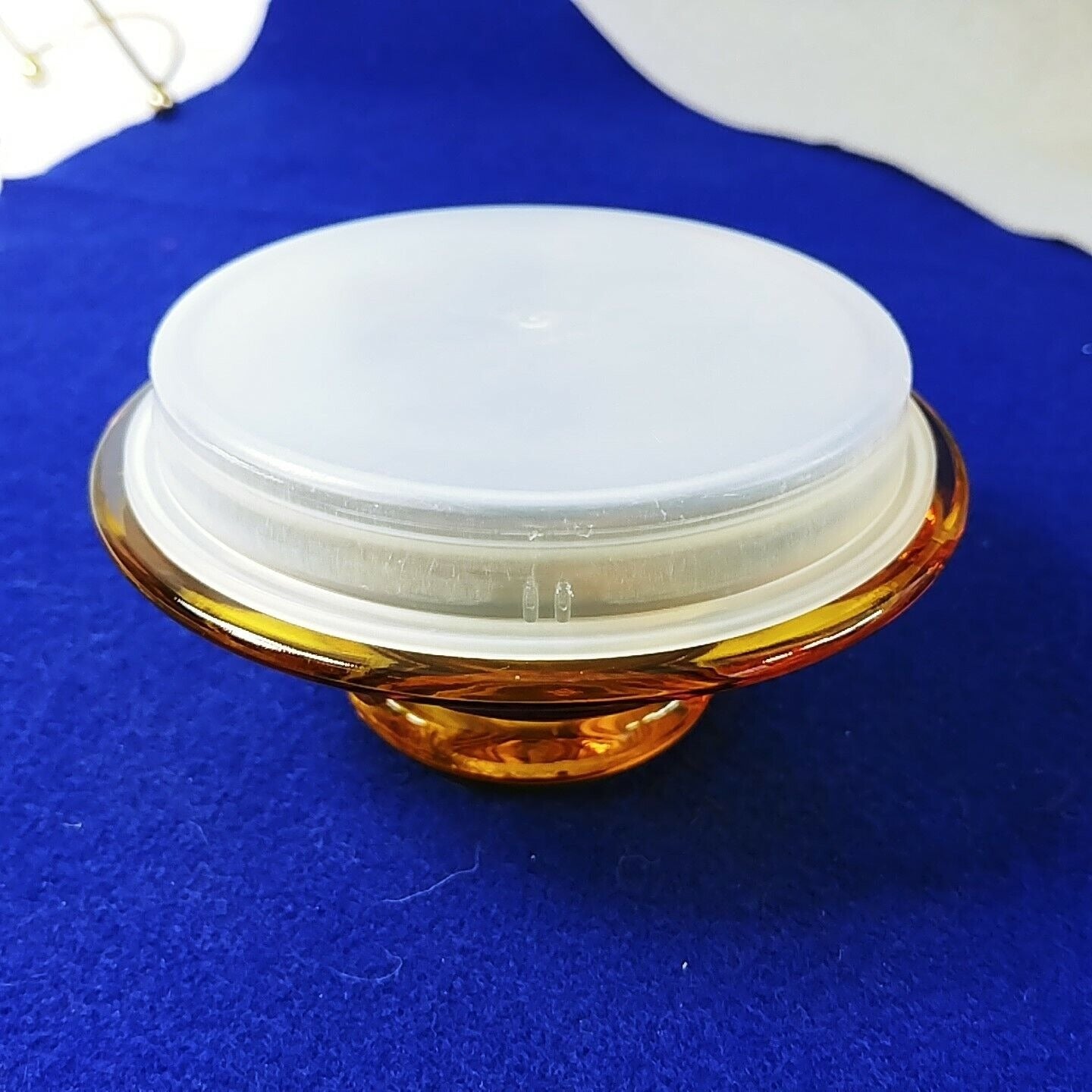 Canister With Sealing Lid Amber Gold Thumbprint Apothecary Design 8"