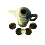 Load image into Gallery viewer, Beverage Thermos Travel Coffee or Wine Decanter Set 4 cups All Ceramic Pottery
