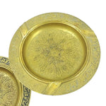 Load image into Gallery viewer, Brass Ashtrays with Tooled Embossed Raised Relief Floral Pattern Vintage
