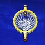 Load image into Gallery viewer, Creamer Sugar Set Jeanette Glass Co 24K Gold Decorated Hobnail Ribbed Vintage
