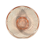 Load image into Gallery viewer, Fruit bowl serving dish ribbed swirl pink glass scalloped edge table decor
