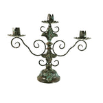 Load image into Gallery viewer, Decorative Metal Candelabra With Patina Finish 3 Arm Taper Candle Holder 17.5&quot; Tall

