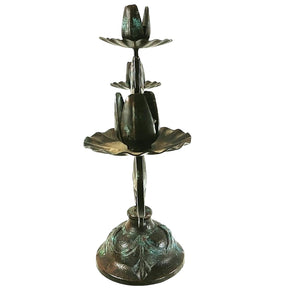 Decorative Metal Candelabra With Patina Finish 3 Arm Taper Candle Holder 17.5" Tall