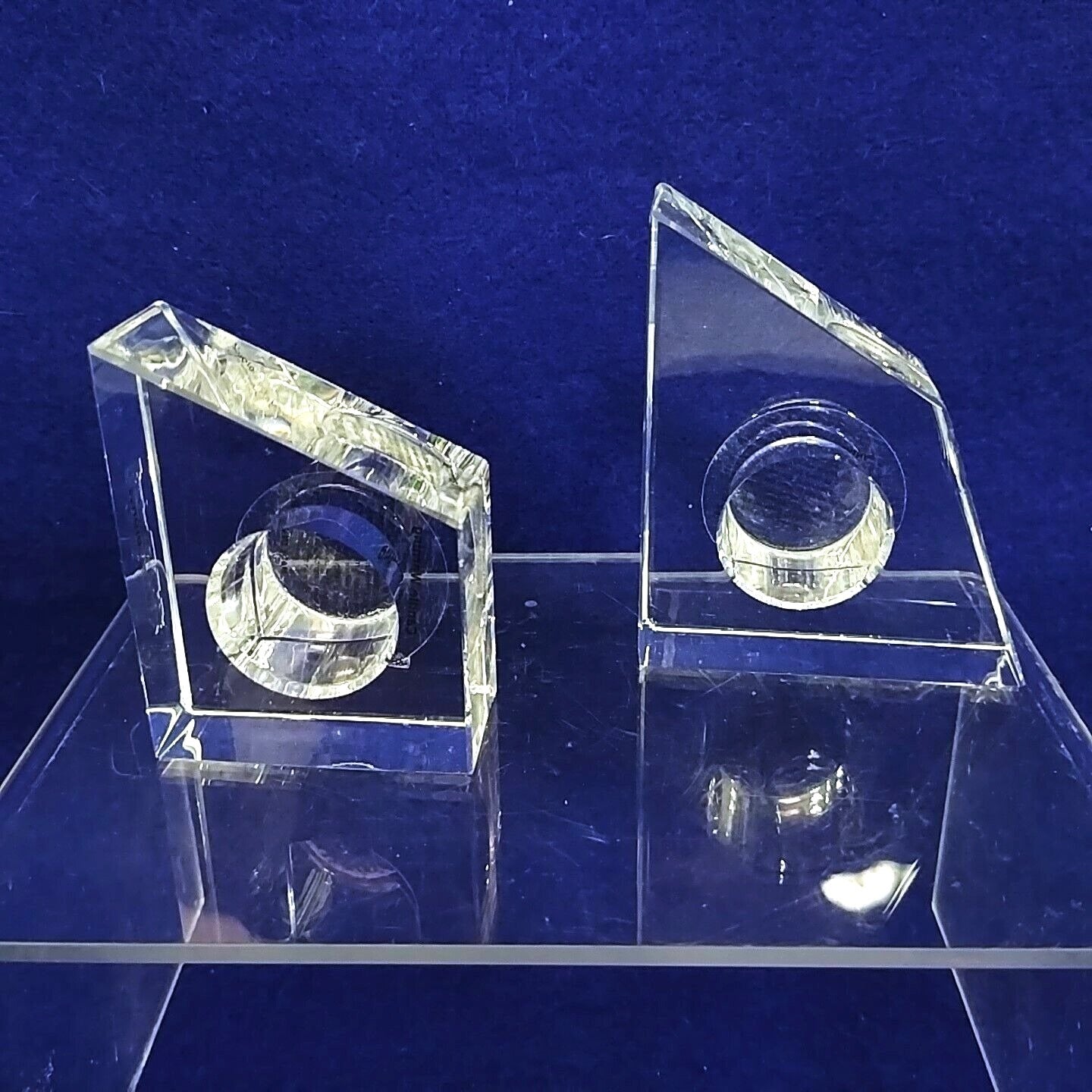 Candle Holders Taper Godinger Studio Silversmiths Crystal Modern Geometric 4 pc