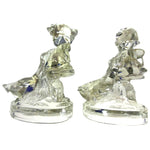 Load image into Gallery viewer, Girl and Goose Glass Bookends Vintage
