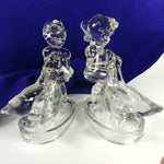 Load image into Gallery viewer, Girl and Goose Glass Bookends Vintage
