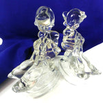 Load image into Gallery viewer, Girl and Goose Glass Bookends Vintage
