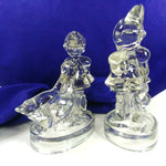Load image into Gallery viewer, Girl and Goose Glass Bookends Vintage

