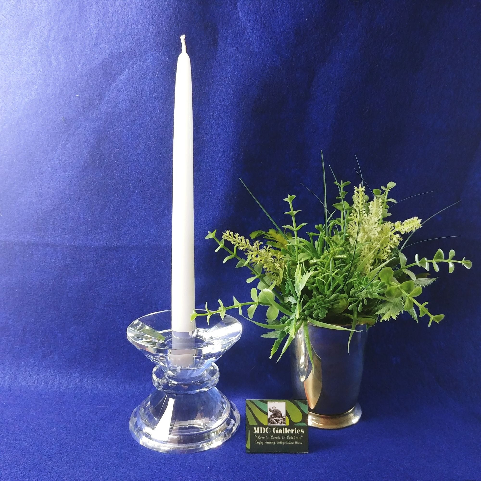 Taper and Pillar Crystal Glass Candle Holder Faceted Design Elegant Home Decor