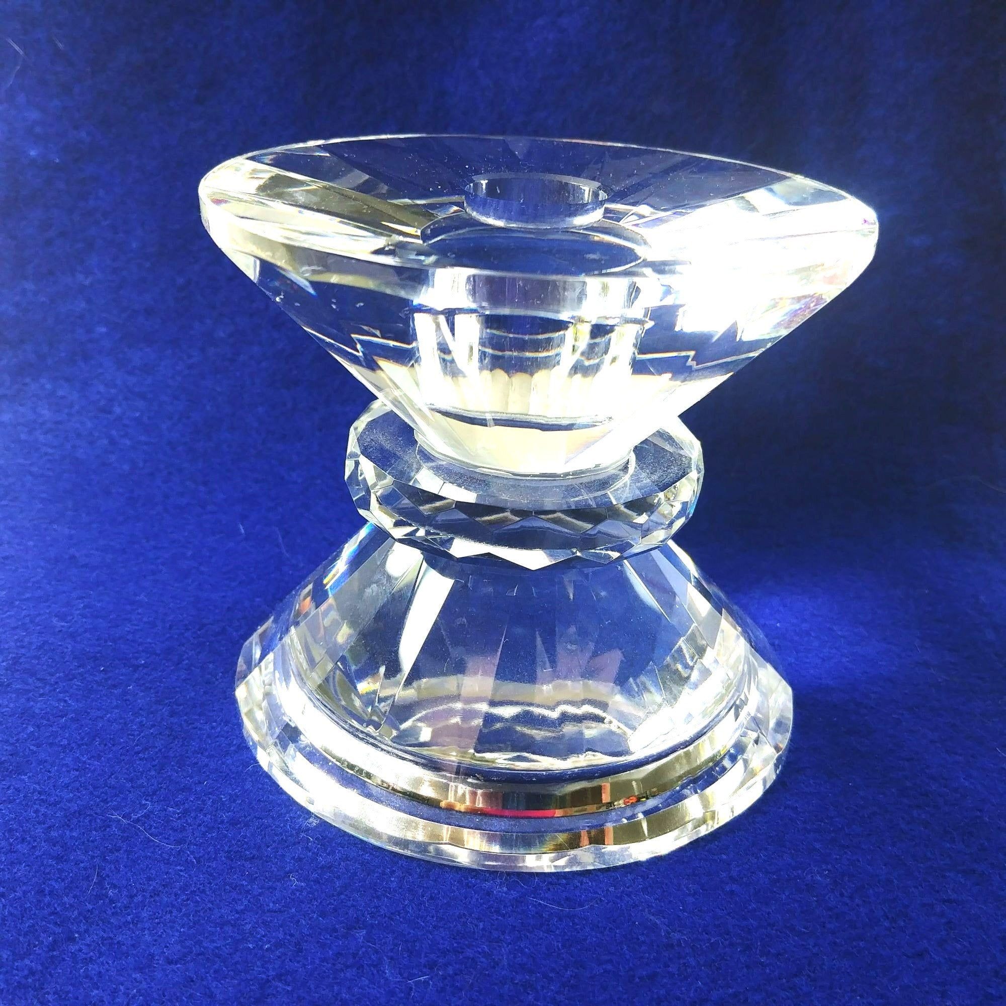 Taper and Pillar Crystal Glass Candle Holder Faceted Design Elegant Home Decor