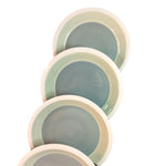 Load image into Gallery viewer, Plates DANSK Handpaints Shallow Rim Dessert Green Cream Vintage 8&quot; Dia Set of 4
