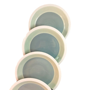 Plates DANSK Handpaints Shallow Rim Dessert Green Cream Vintage 8" Dia Set of 4