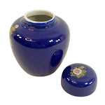 Load image into Gallery viewer, Ginger Jar Pheasant Design Details Cobalt Blue Gold Accents Vintage Decor 5.25&quot;
