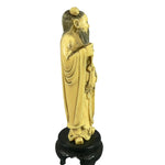 Load image into Gallery viewer, Figurine Chinese Male Robed Bearded Hand Carved Chop Marked Asian Markings 8.5&quot;
