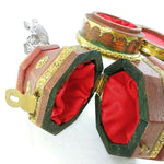 Load image into Gallery viewer, Trinket Boxes Wooden Hinged Lids Metal Trim Accent Red Lined Felt Pad Feet 3 pcs
