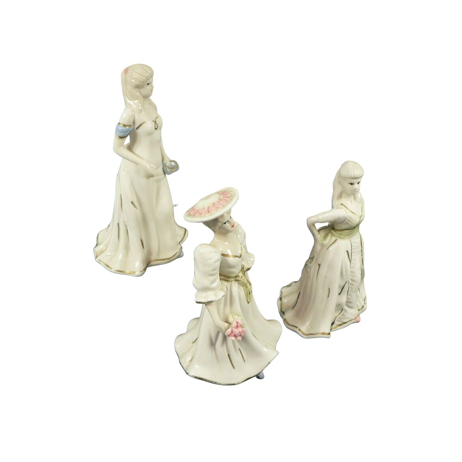 Female Figurines Victorian Ladies Vintage Porcelain K's Collection 3 pcs