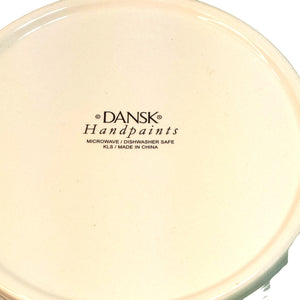 Plates DANSK Handpaints Shallow Rim Dessert Green Cream Vintage 8" Dia Set of 4