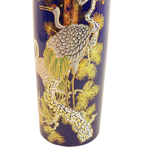 Vase Cranes Gold White Branches Ceramic Japanese Vintage Home Decor 10"