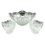 Load image into Gallery viewer, Crystal Bowls Serving Condiment Chip &amp; Dip Oval  3 pc set Scrolled Design
