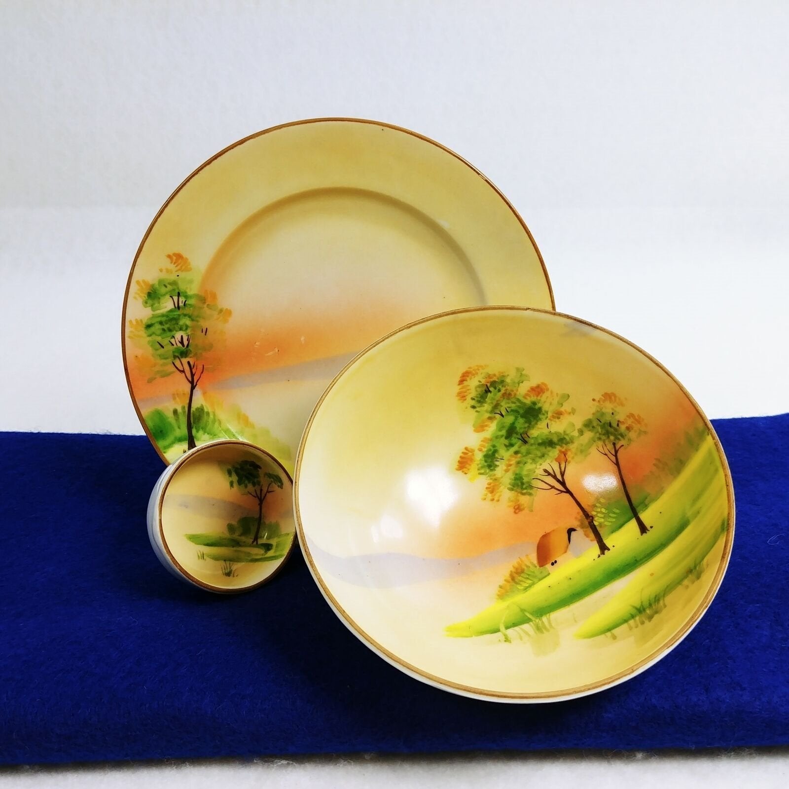 Nippon 3 Piece Mayo Set Hand Painted