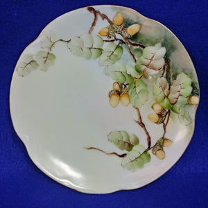 J and C Bavaria Collector Plate with Acorns Hand Painted