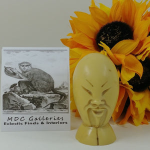 Asian Paperweight Finial Decorative Male Head Figurine