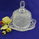 Load image into Gallery viewer, Avon Glass Butter Cheese Tray w/ Dome Cloche Bottom Marked
