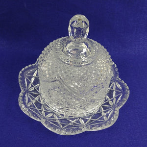 Avon Glass Butter Cheese Tray w/ Dome Cloche Bottom Marked