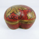 Load image into Gallery viewer, Trinket Vanity Personal Storage Heart Shaped Box Lid Ceramic Grapevine Design
