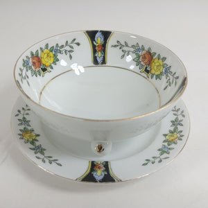 Noritake Serving Bowl Footed with Saucer Hallmarked on Bowl Made in Japan