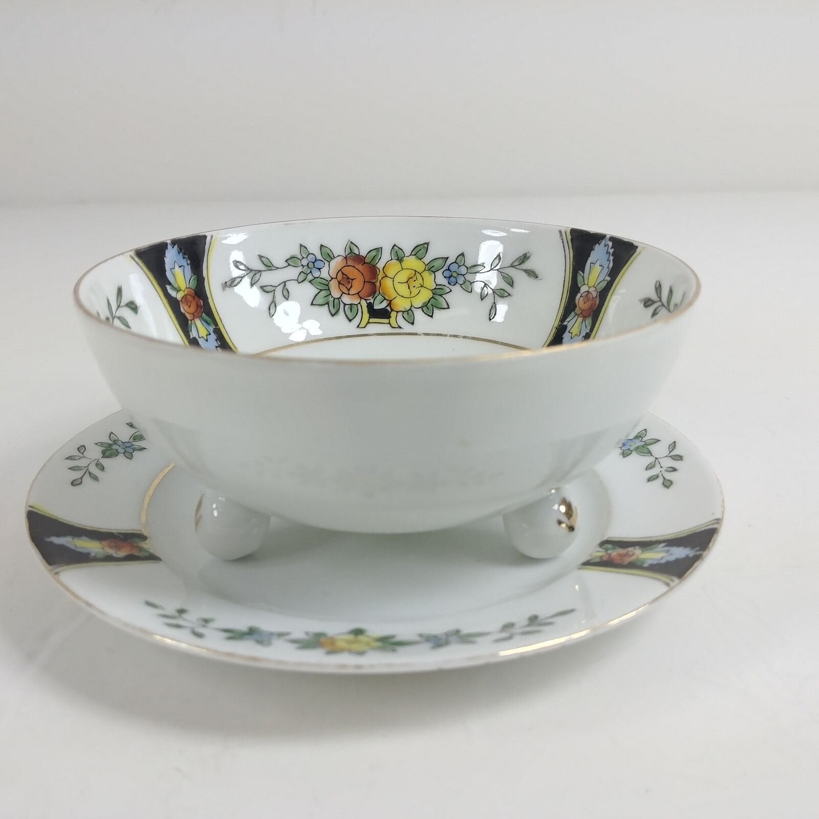 Noritake Serving Bowl Footed with Saucer Hallmarked on Bowl Made in Japan