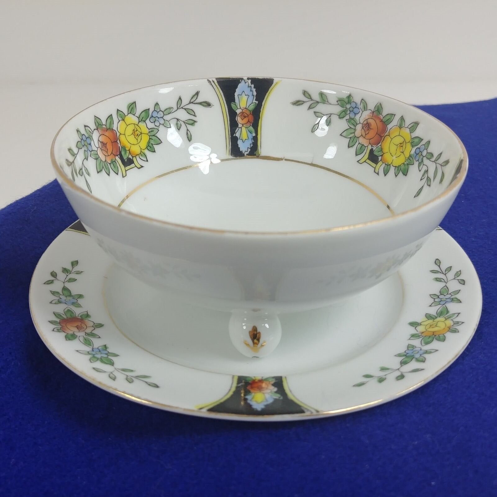 Noritake Serving Bowl Footed with Saucer Hallmarked on Bowl Made in Japan