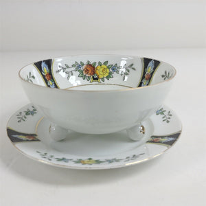 Noritake Serving Bowl Footed with Saucer Hallmarked on Bowl Made in Japan