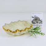 Load image into Gallery viewer, Lenox Acanthus Leaf Serving Bowl with Gold Rim   4885g1561b
