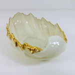 Load image into Gallery viewer, Lenox Acanthus Leaf Serving Bowl with Gold Rim   4885g1561b
