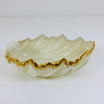 Load image into Gallery viewer, Lenox Acanthus Leaf Serving Bowl with Gold Rim   4885g1561b
