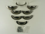 Load image into Gallery viewer, Drawer Hardware Pulls Handles Fixed Half Shell Style 8 pc w/ Screws Vintage
