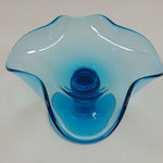 Load image into Gallery viewer, Art Glass Compote Candy Nut Dish Ruffled Folded Edge Stem Pedestal Base Design
