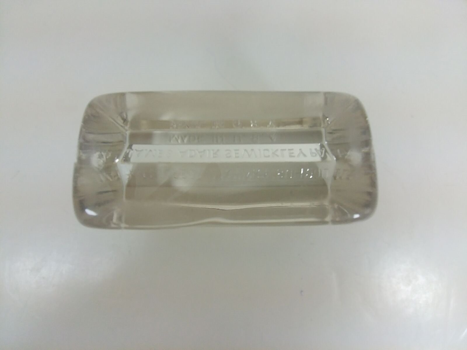 Vintage Glass Paperweight Embossed with James Adair Sewickley PA 1900