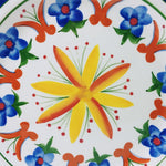 Load image into Gallery viewer, Giftcraft Mexican Sunrise Platter 11 1/2&quot; Blue Band Flowers 2003
