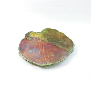 2007 Raku Artist Made trinket Candy Leaf Cabbage Dish