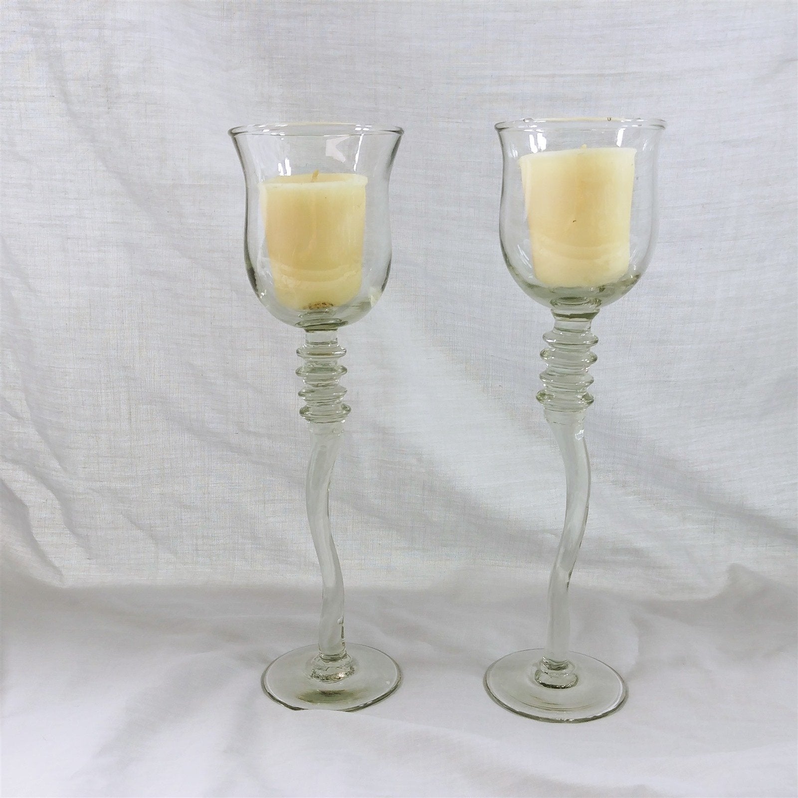 Cordial Aperitif Glasses or Votive Candle Holders Curvy Stems