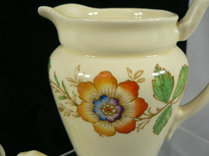 Teapot Pitcher w/ Lid & Creamer Made in England Floral Pattern