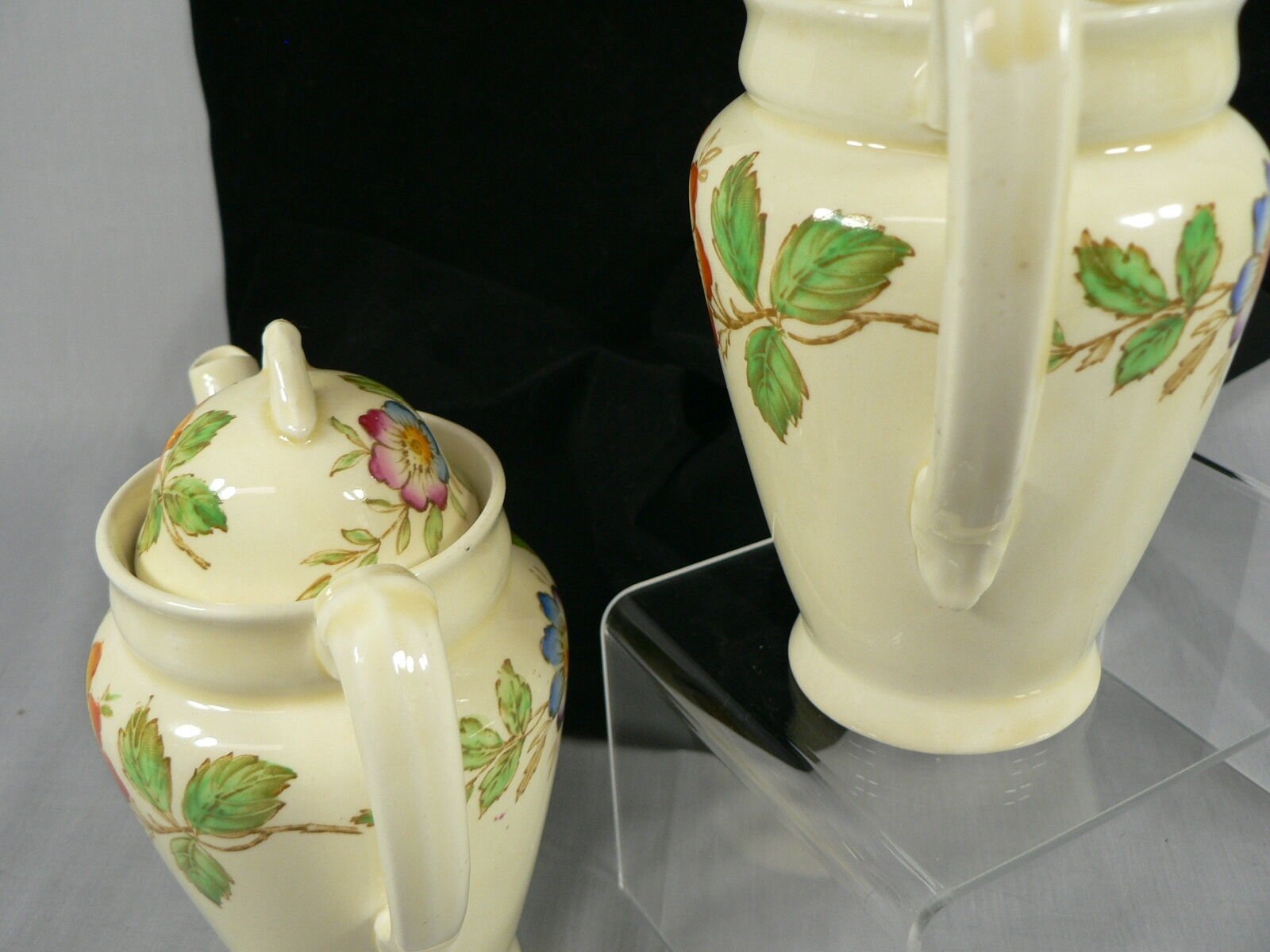 Teapot Pitcher w/ Lid & Creamer Made in England Floral Pattern