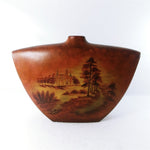 Load image into Gallery viewer, Vase Ceramic Hand Painted Outdoor Scene Brown
