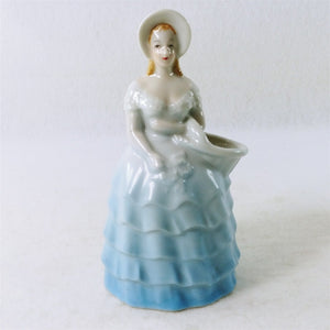 Planter Lady Female Figurine in Dress Hat Ceramic 7"